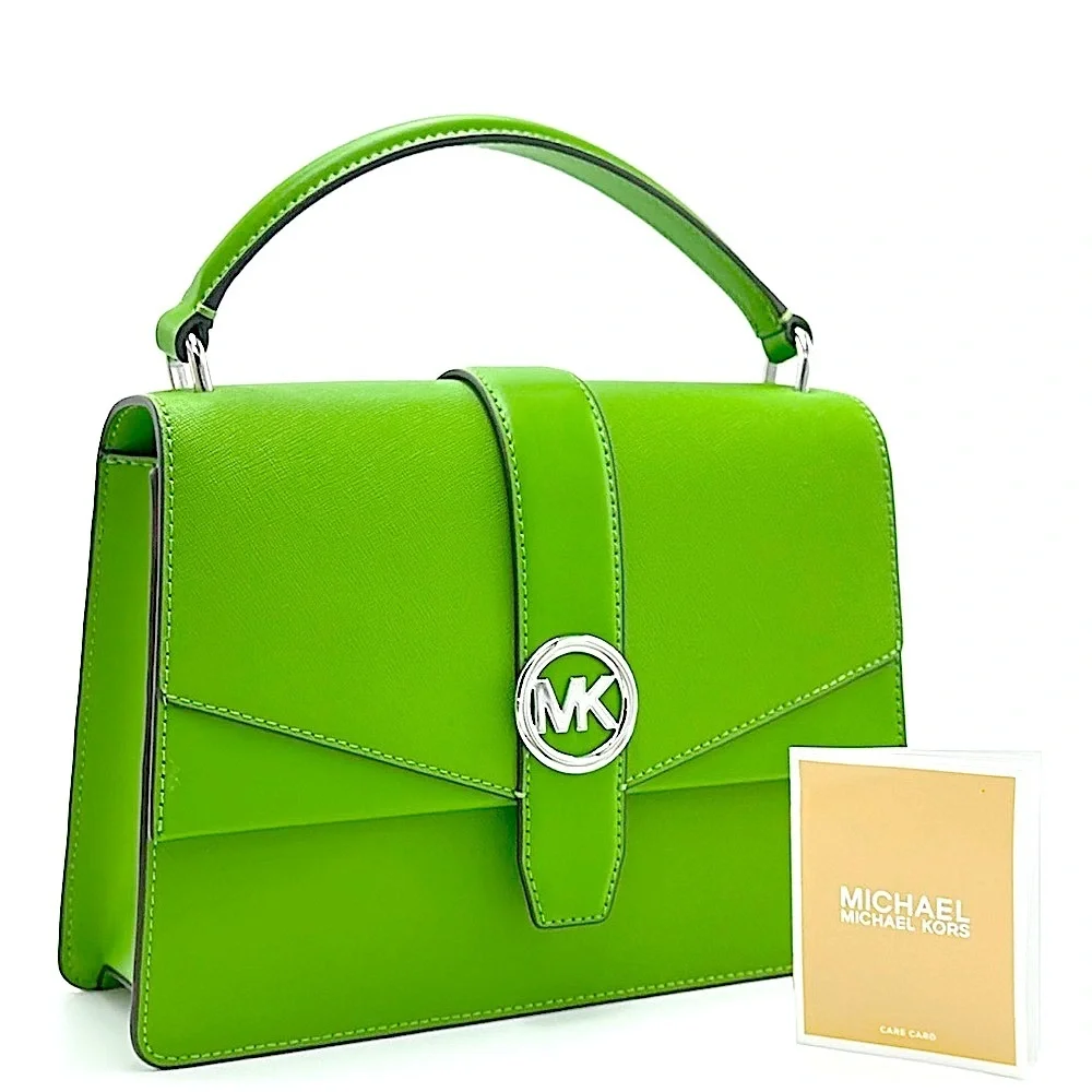 Michael Kors Greenwich Medium Saffiano Leather Satchel Crossbody Shoulder Bag